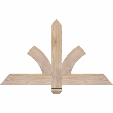 Redmond Smooth Timber Gable Bracket, Douglas Fir, 36W X 21H X 1 1/2D X 3 1/2F, 14/12 Pitch